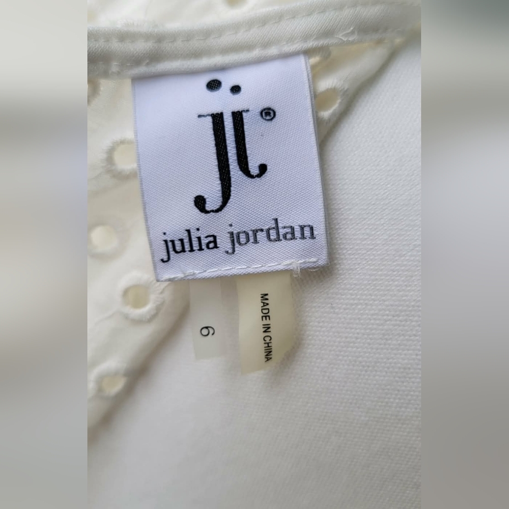 Julia Jordan White Eyelet Dress Sleeveless Fit & Flare Women’s Size 6 - Picture 6 of 10